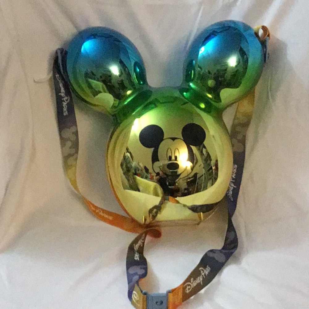 Disney Parks Mickey Mouse Blue And Green Gradient Balloon Popcorn Bucket